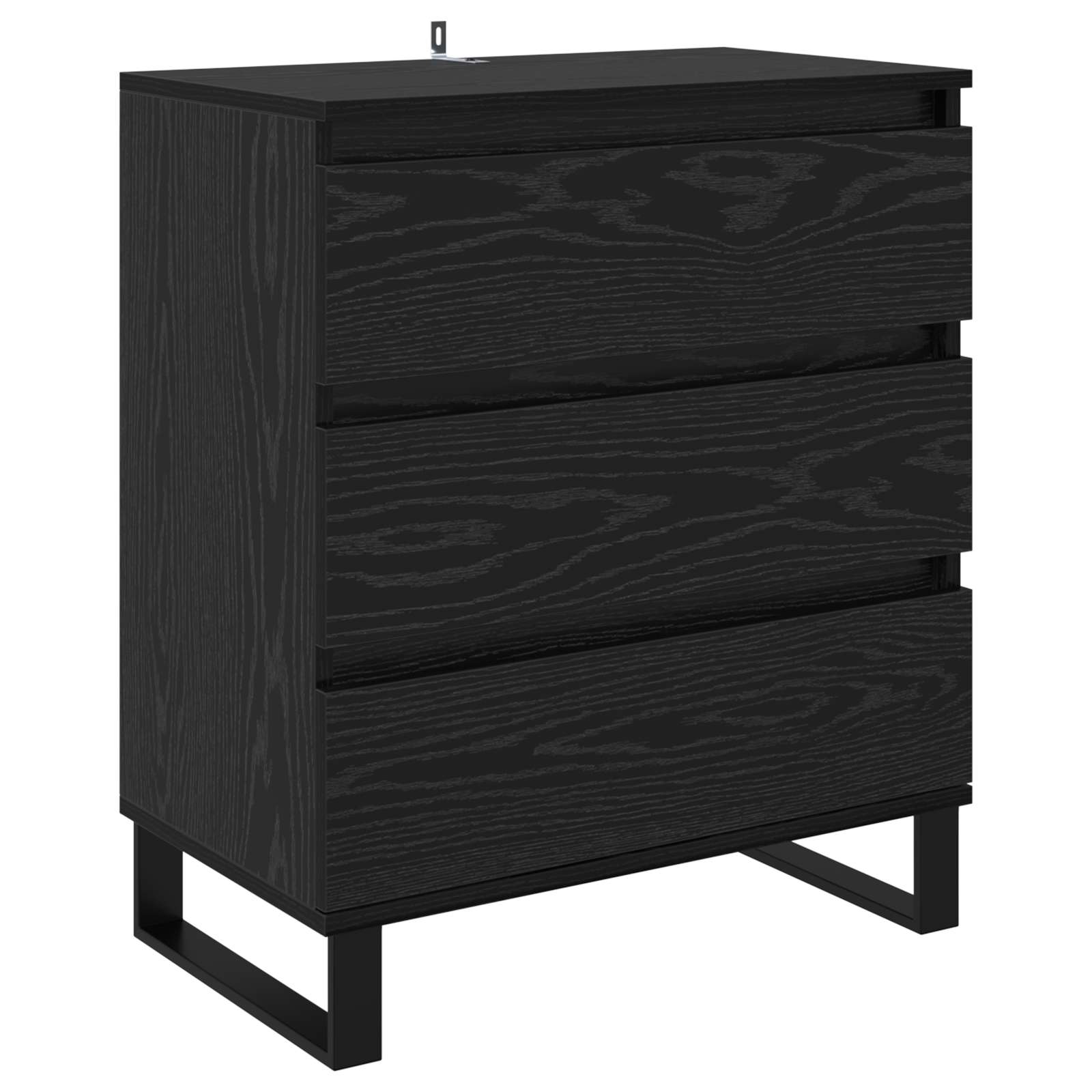 vidaXL Sideboard Black Oak 60 x 35 x 70 cm Engineered Wood 2