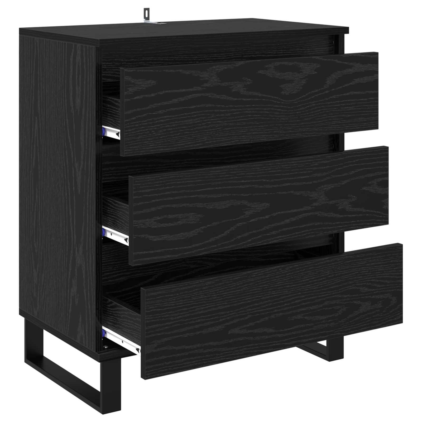 vidaXL Sideboard Black Oak 60 x 35 x 70 cm Engineered Wood 5