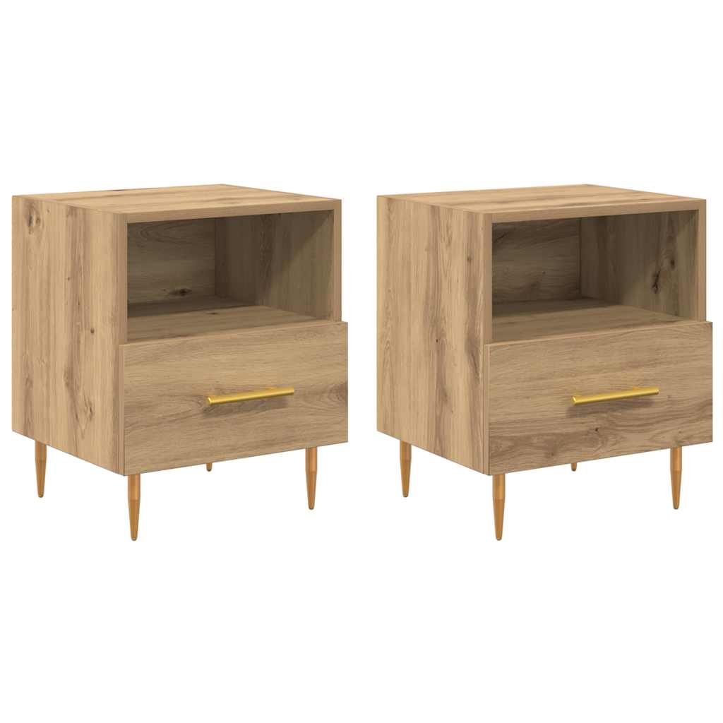 vidaXL Bedside Table 2 pcs Brown 40 x 35 x 47.5 cm Engineered Wood 2