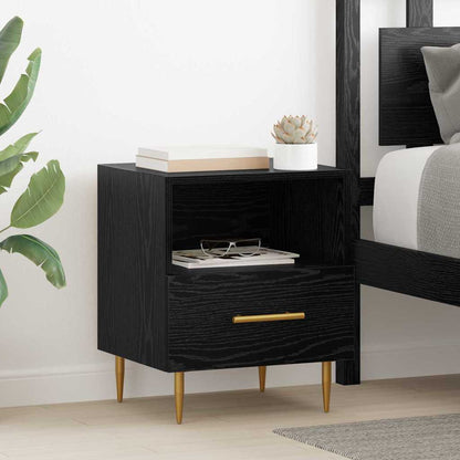 vidaXL Bedside Table 2 pcs Black 40 x 35 x 47.5 cm Engineered Wood 1