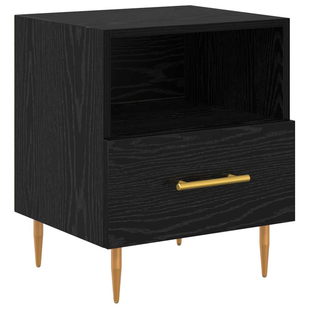 vidaXL Bedside Table 2 pcs Black 40 x 35 x 47.5 cm Engineered Wood 5