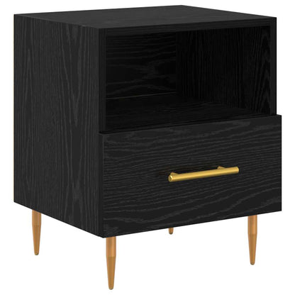 vidaXL Bedside Table 2 pcs Black 40 x 35 x 47.5 cm Engineered Wood 5