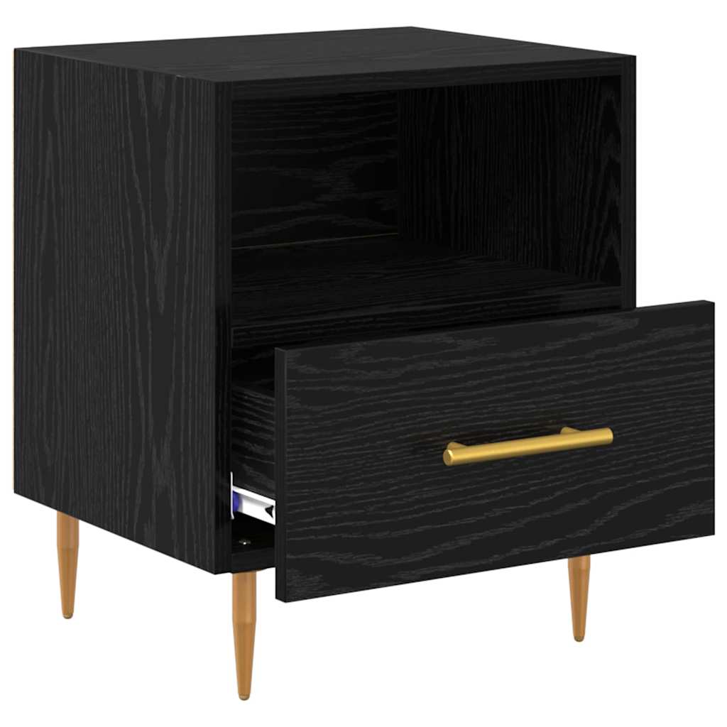 vidaXL Bedside Table 2 pcs Black 40 x 35 x 47.5 cm Engineered Wood 6
