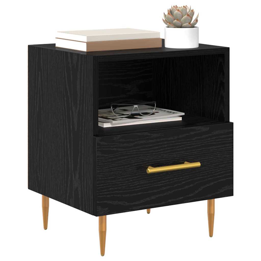 vidaXL Bedside Table 2 pcs Black 40 x 35 x 47.5 cm Engineered Wood 3