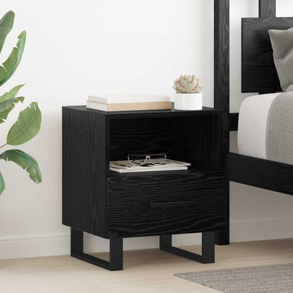 vidaXL Bedside Cabinet 2 pcs Black Oak 40 x 35 x 47.5 cm 1