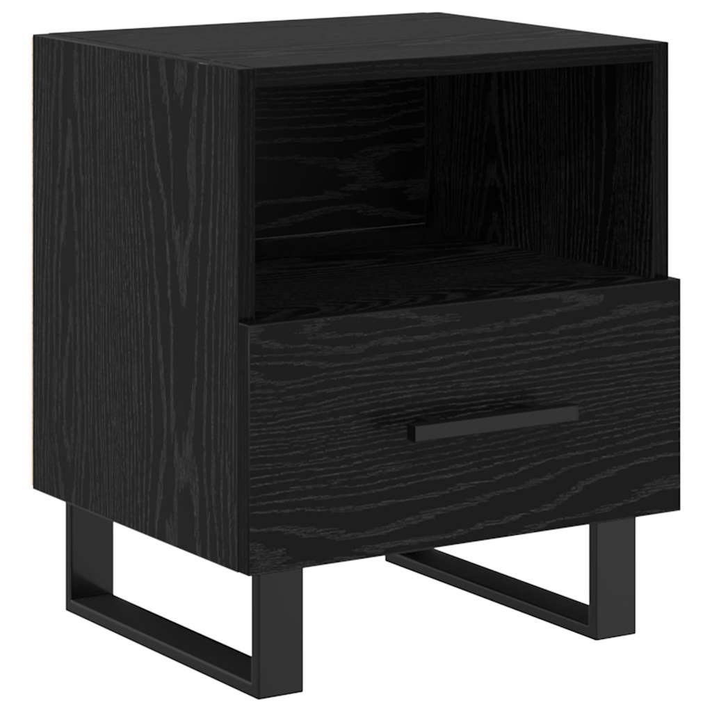 vidaXL Bedside Cabinet 2 pcs Black Oak 40 x 35 x 47.5 cm 5