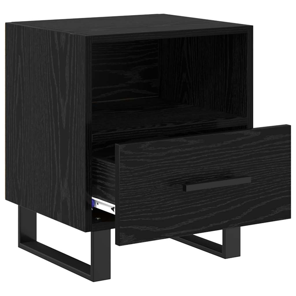 vidaXL Bedside Cabinet 2 pcs Black Oak 40 x 35 x 47.5 cm 6