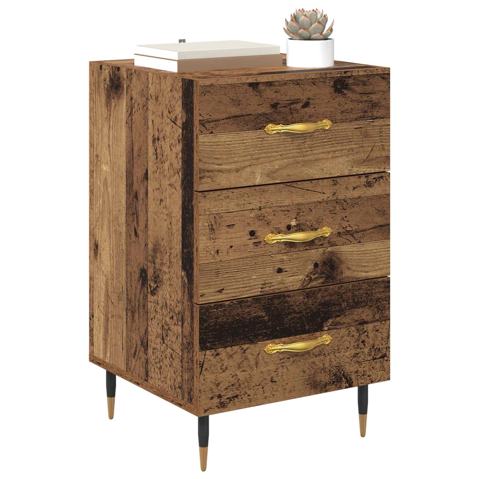 vidaXL Bedside Cabinet Old Wood 40 x 40 x 66 cm Engineered Wood 3