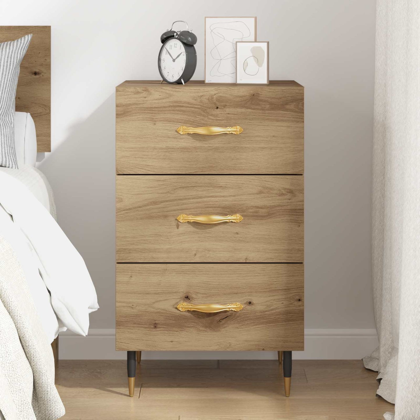 vidaXL Bedside Cabinet Artisan Oak 40 x 40 x 66 cm Engineered Wood 4