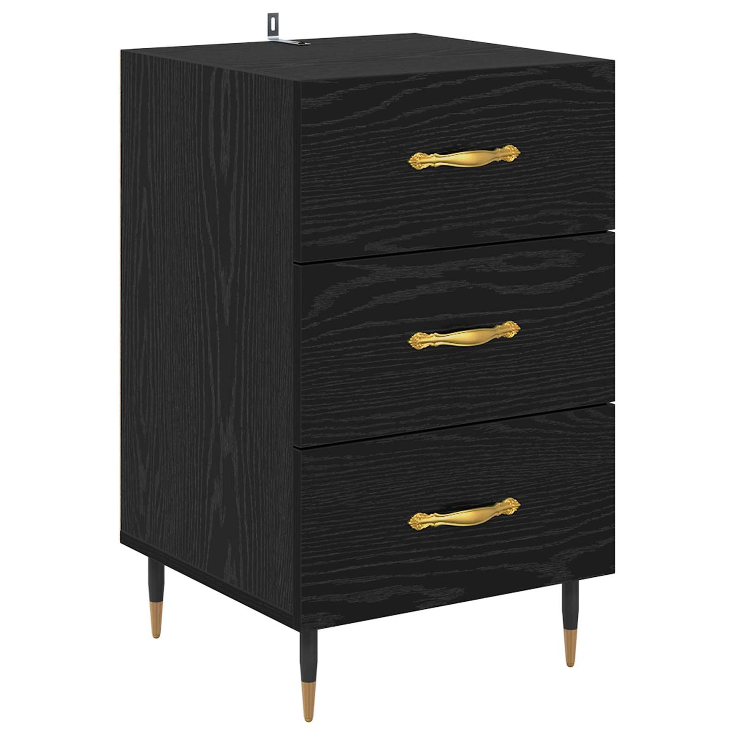 vidaXL Bedside Cabinet Black Oak 40 x 40 x 66 cm Engineered Wood 2