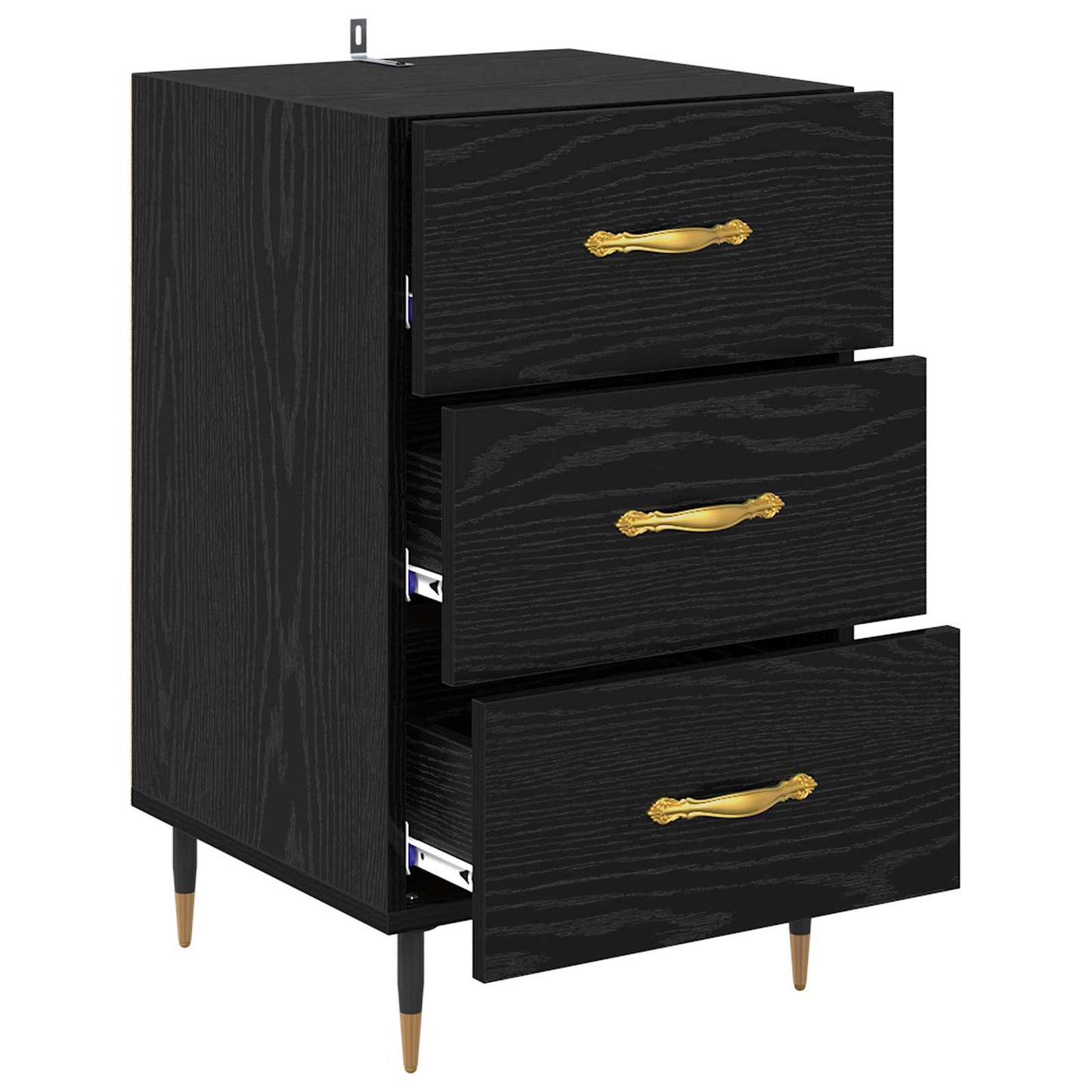 vidaXL Bedside Cabinet Black Oak 40 x 40 x 66 cm Engineered Wood 5