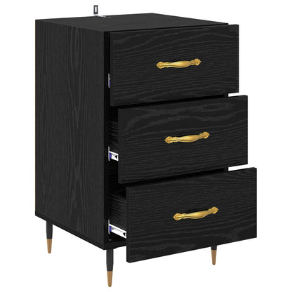 vidaXL Bedside Cabinet Black Oak 40 x 40 x 66 cm Engineered Wood 5