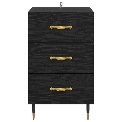 vidaXL Bedside Cabinet Black Oak 40 x 40 x 66 cm Engineered Wood 6