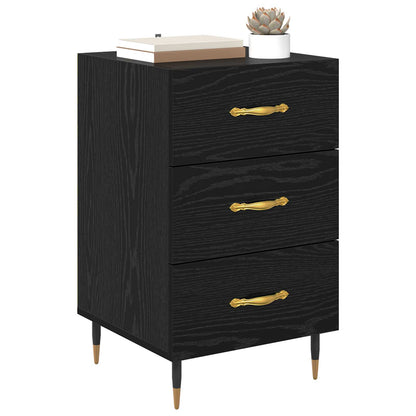 vidaXL Bedside Cabinet Black Oak 40 x 40 x 66 cm Engineered Wood 3
