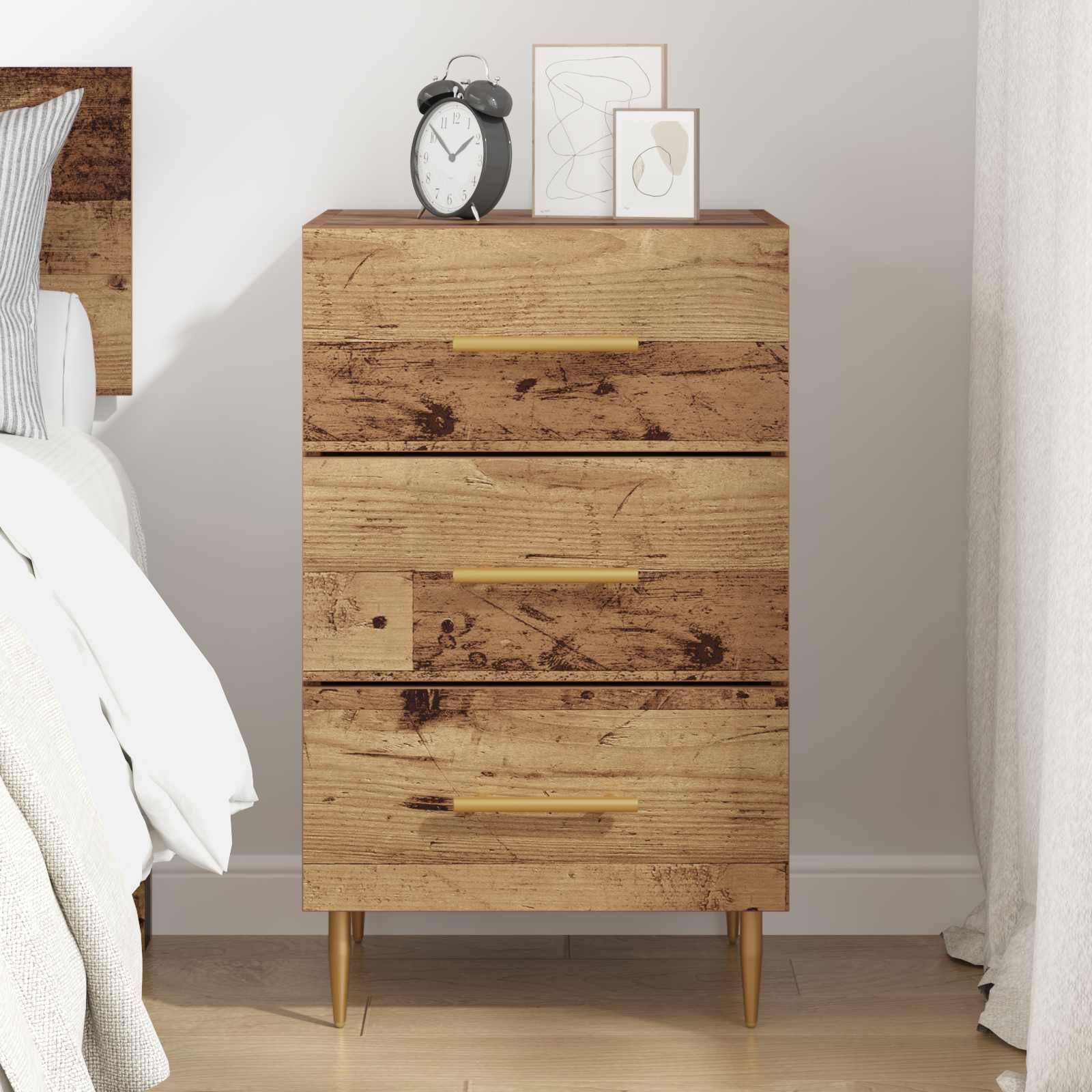 vidaXL Bedside Cabinet Old Wood 40 x 40 x 66 cm Engineered Wood 4