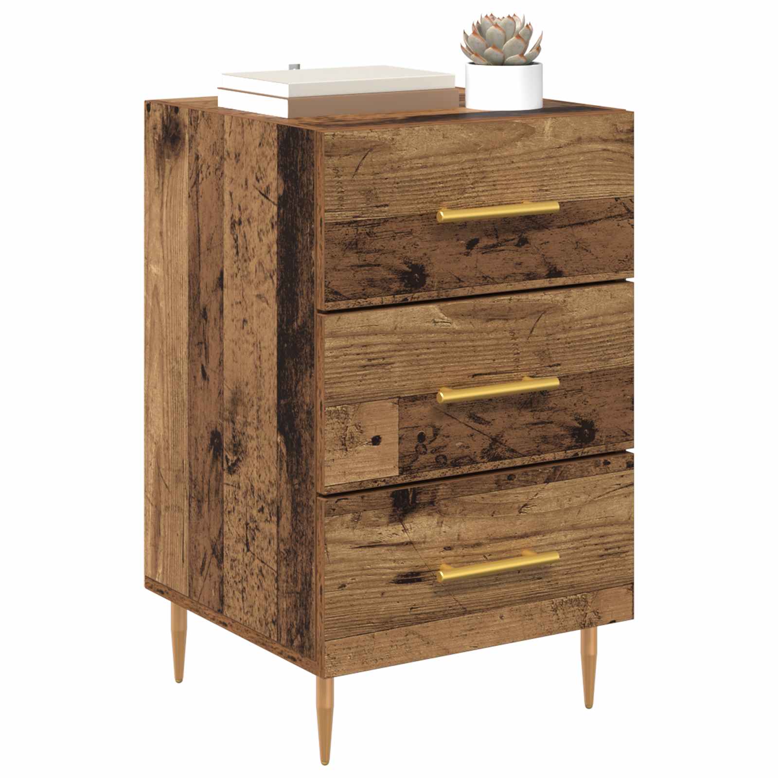 vidaXL Bedside Cabinet Old Wood 40 x 40 x 66 cm Engineered Wood 3