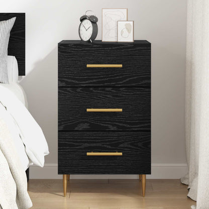 vidaXL Bedside Cabinet Black Oak 40 x 40 x 66 cm Engineered Wood 4