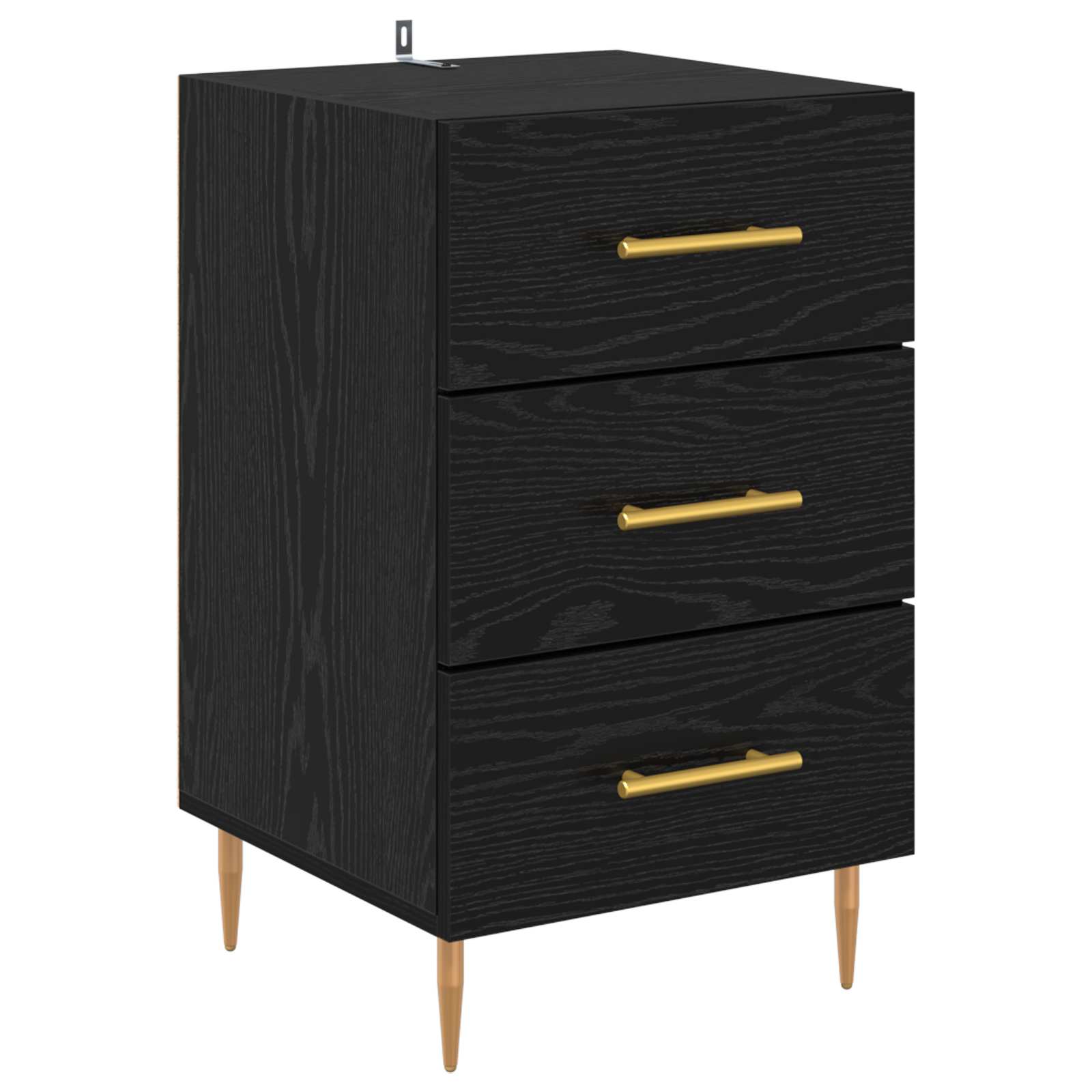 vidaXL Bedside Cabinet Black Oak 40 x 40 x 66 cm Engineered Wood 2