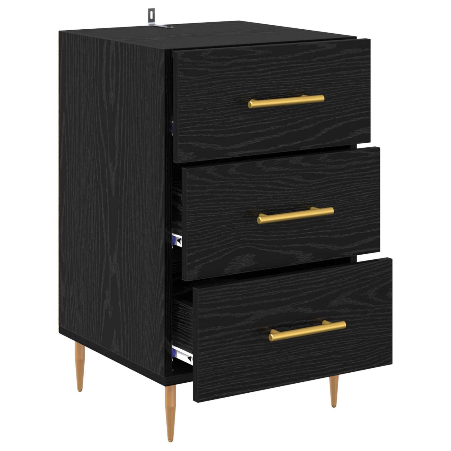 vidaXL Bedside Cabinet Black Oak 40 x 40 x 66 cm Engineered Wood 5