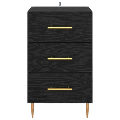 vidaXL Bedside Cabinet Black Oak 40 x 40 x 66 cm Engineered Wood 6