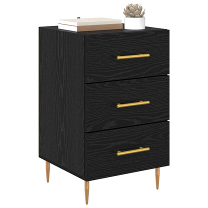 vidaXL Bedside Cabinet Black Oak 40 x 40 x 66 cm Engineered Wood 3