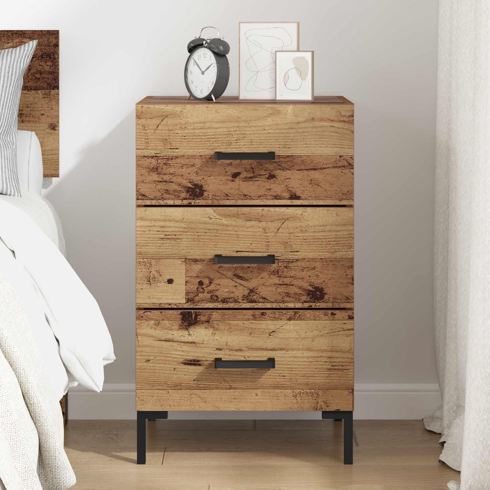 vidaXL Bedside Cabinet Old Wood 40 x 40 x 66 cm Engineered Wood 4