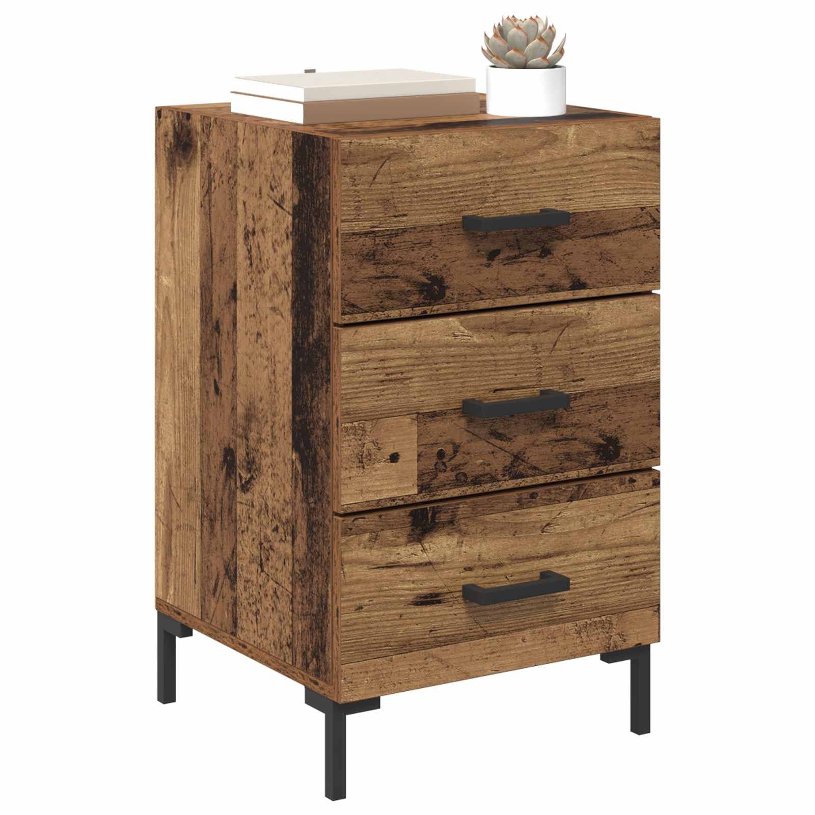 vidaXL Bedside Cabinet Old Wood 40 x 40 x 66 cm Engineered Wood 3