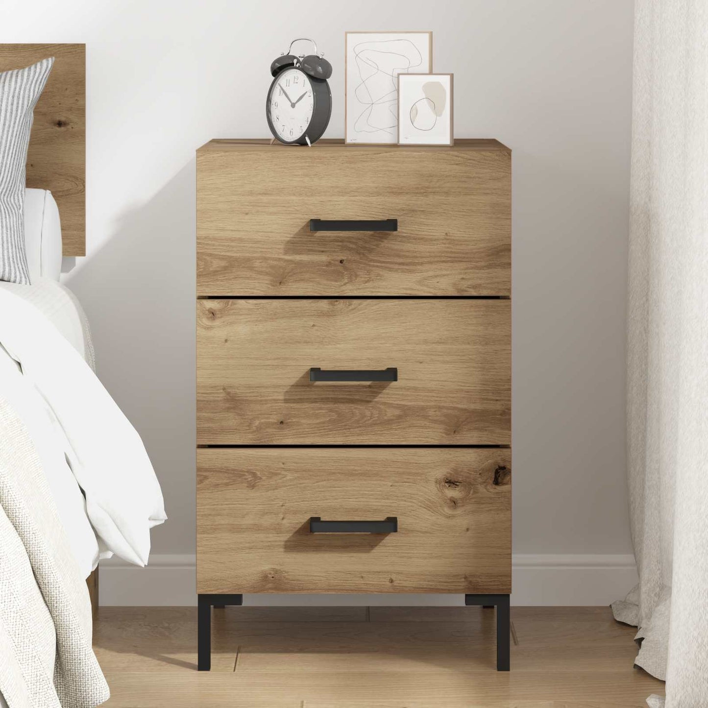 vidaXL Bedside Cabinet Artisan Oak 40 x 40 x 66 cm Engineered Wood 4