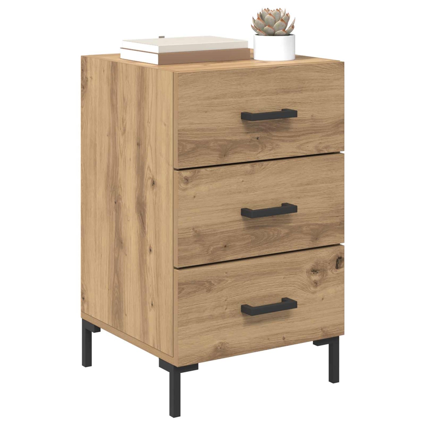 vidaXL Bedside Cabinet Artisan Oak 40 x 40 x 66 cm Engineered Wood 3