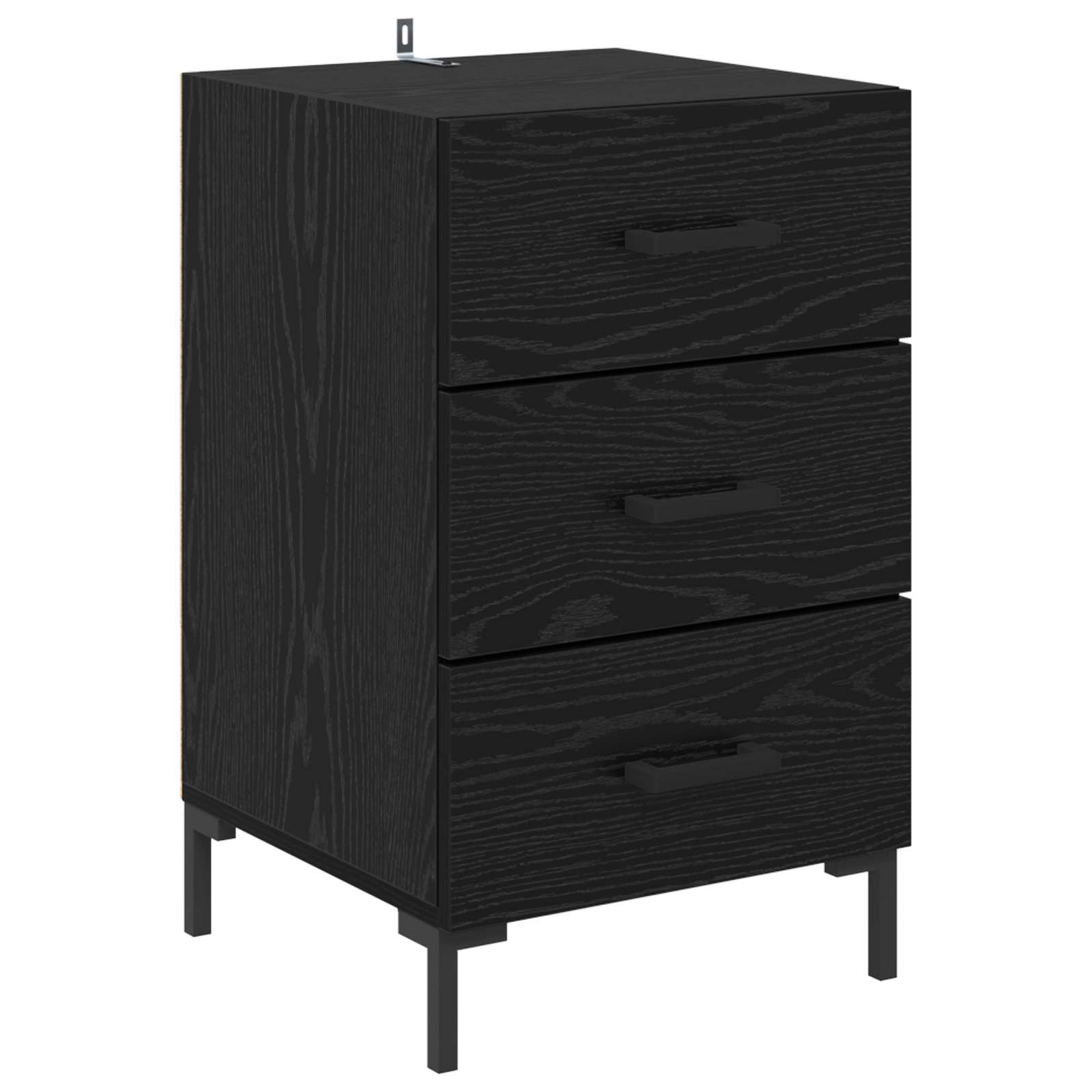 vidaXL Bedside Cabinet Black Oak 40 x 40 x 66 cm Engineered Wood 2