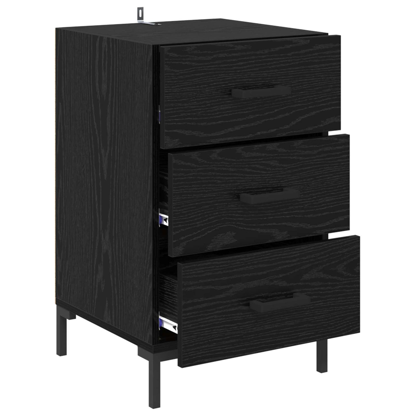 vidaXL Bedside Cabinet Black Oak 40 x 40 x 66 cm Engineered Wood 5