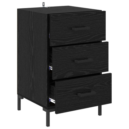 vidaXL Bedside Cabinet Black Oak 40 x 40 x 66 cm Engineered Wood 5
