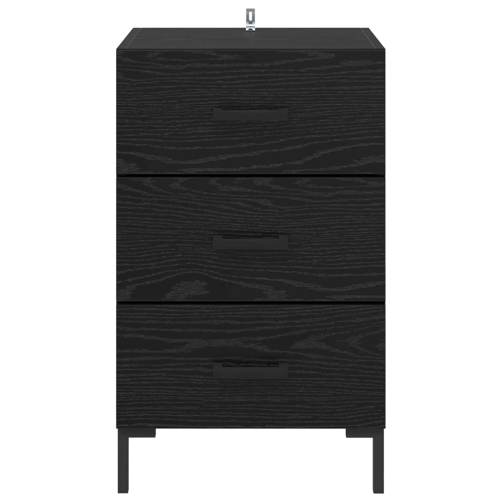 vidaXL Bedside Cabinet Black Oak 40 x 40 x 66 cm Engineered Wood 6
