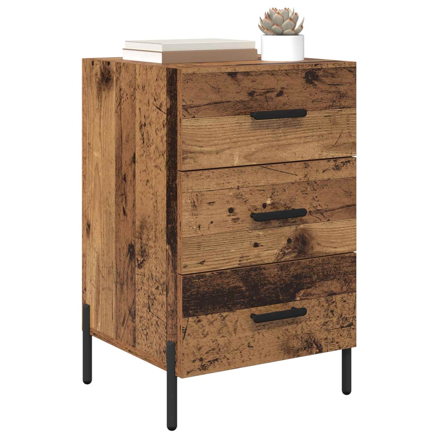 vidaXL Bedside Cabinet Old Wood 40 x 40 x 66 cm Engineered Wood 3