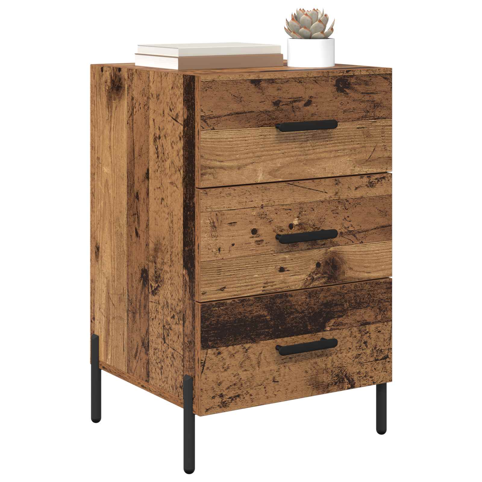 vidaXL Bedside Cabinet Old Wood 40 x 40 x 66 cm Engineered Wood 3