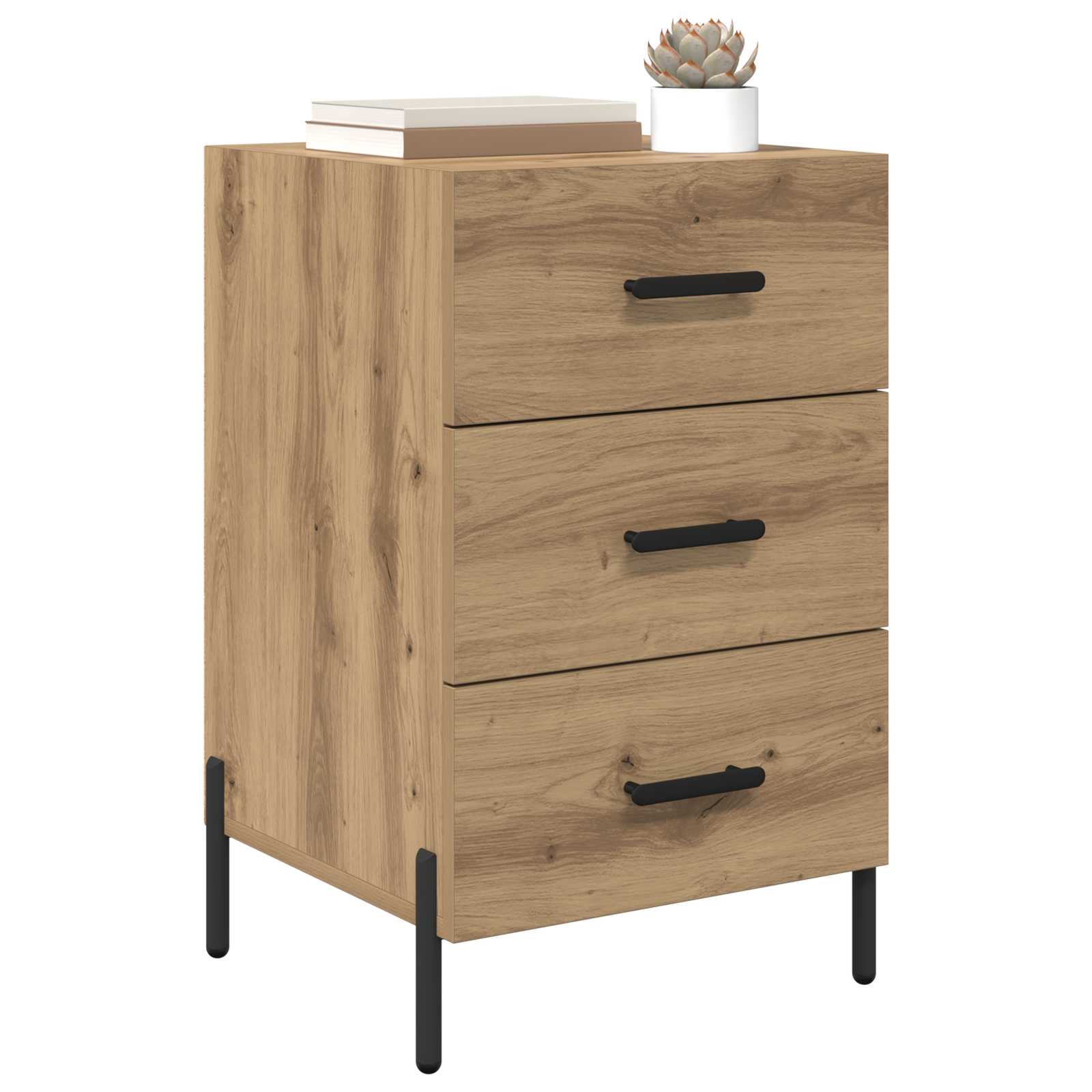 vidaXL Bedside Cabinet Artisan Oak 40 x 40 x 66 cm Engineered Wood 3