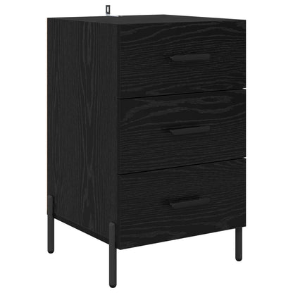 vidaXL Bedside Cabinet Black Oak 40 x 40 x 66 cm Engineered Wood 2