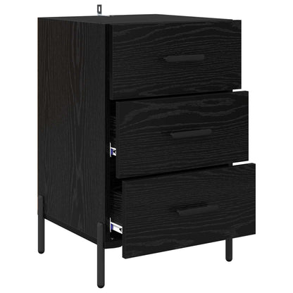 vidaXL Bedside Cabinet Black Oak 40 x 40 x 66 cm Engineered Wood 5