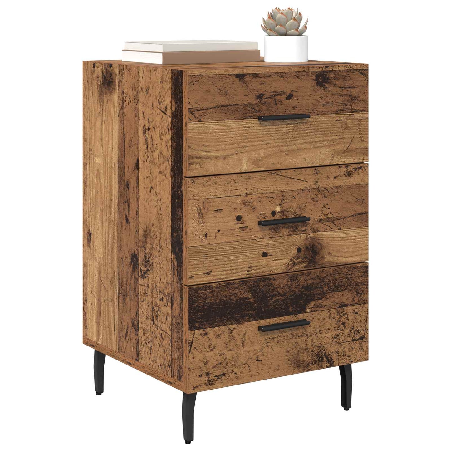 vidaXL Bedside Cabinet Old Wood 40 x 40 x 66 cm Engineered Wood 3