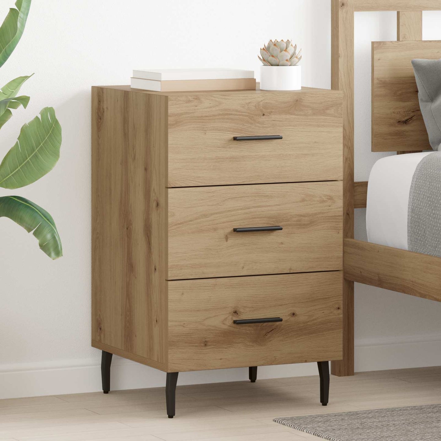 vidaXL Bedside Cabinet Artisan Oak 40 x 40 x 66 cm Engineered Wood 1