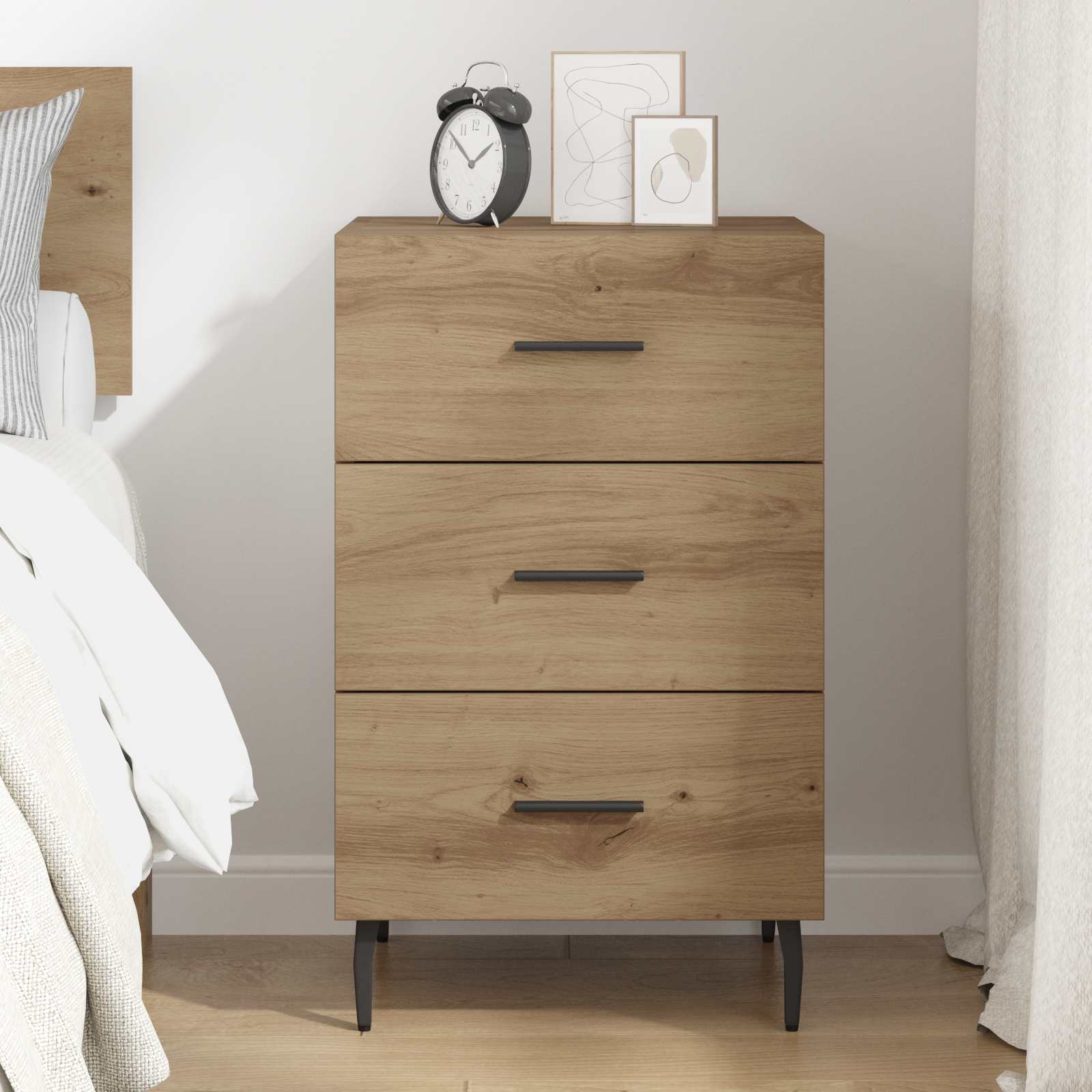 vidaXL Bedside Cabinet Artisan Oak 40 x 40 x 66 cm Engineered Wood 4