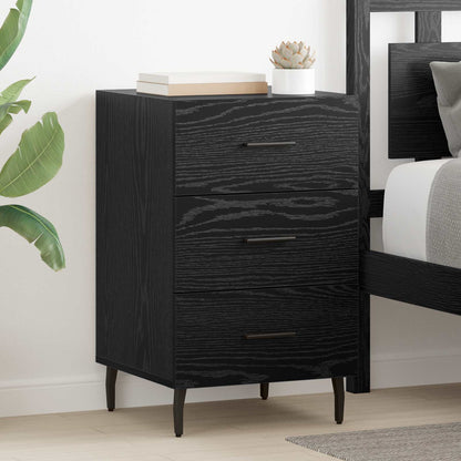 vidaXL Bedside Cabinet Black Oak 40 x 40 x 66 cm Engineered Wood 1