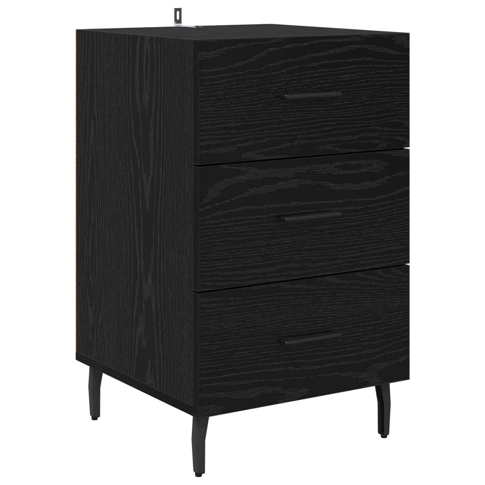 vidaXL Bedside Cabinet Black Oak 40 x 40 x 66 cm Engineered Wood 2