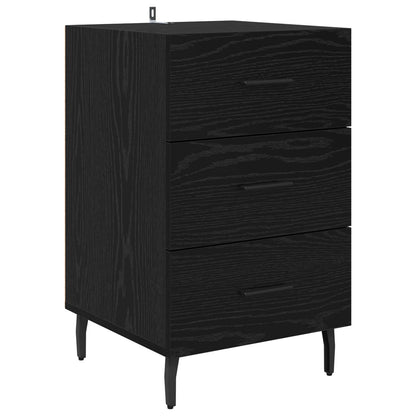 vidaXL Bedside Cabinet Black Oak 40 x 40 x 66 cm Engineered Wood 2