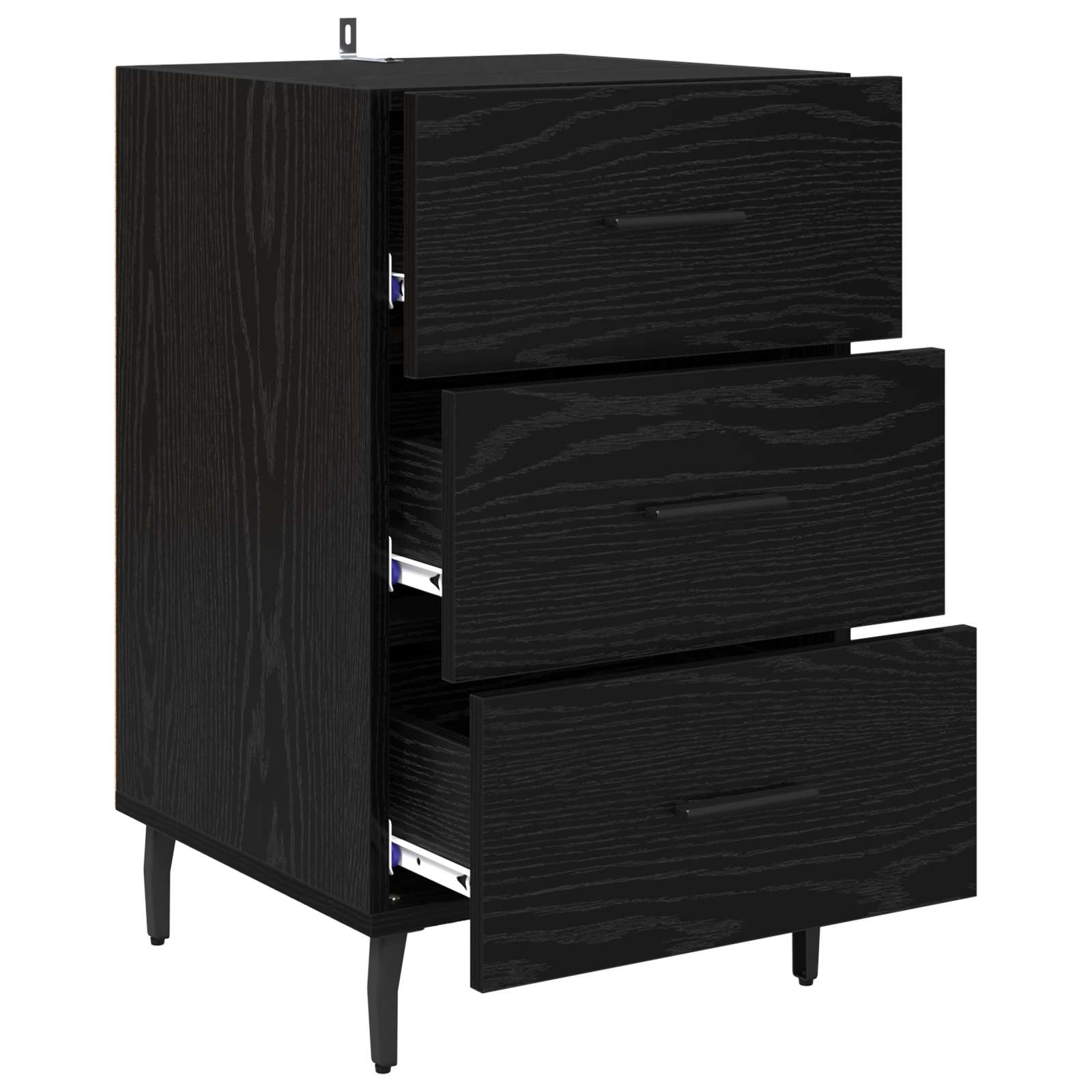 vidaXL Bedside Cabinet Black Oak 40 x 40 x 66 cm Engineered Wood 5