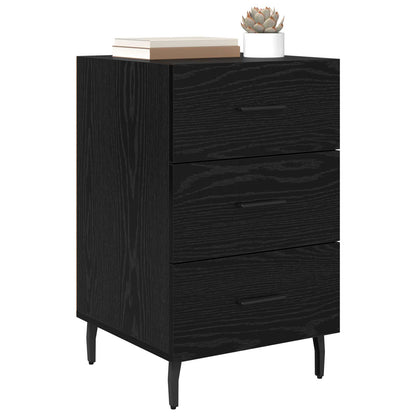 vidaXL Bedside Cabinet Black Oak 40 x 40 x 66 cm Engineered Wood 3
