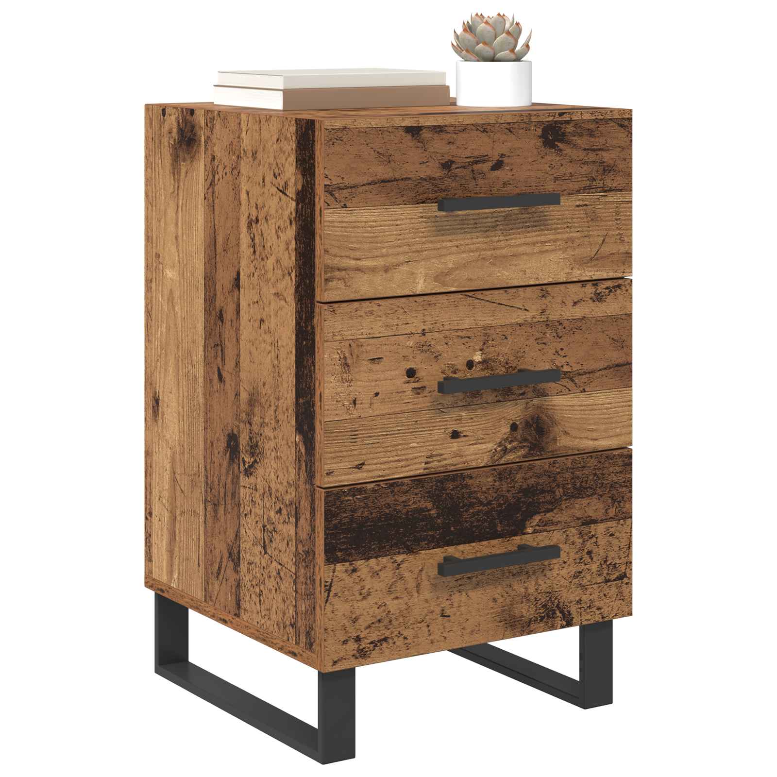 vidaXL Bedside Cabinet Old Wood 40 x 40 x 66 cm Engineered Wood 3
