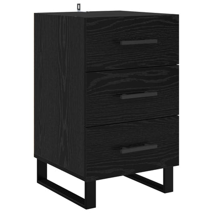vidaXL Bedside Cabinet Black Oak 40 x 40 x 66 cm Engineered Wood 2