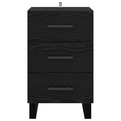 vidaXL Bedside Cabinet Black Oak 40 x 40 x 66 cm Engineered Wood 6