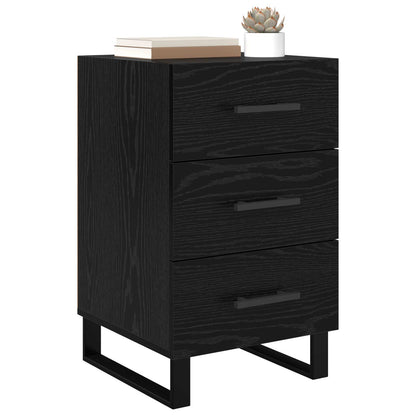 vidaXL Bedside Cabinet Black Oak 40 x 40 x 66 cm Engineered Wood 3